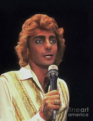 Jazz Painting Royalty Free Images - Barry Manilow, Music Legend Royalty-Free Image by Esoterica Art Agency