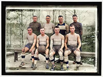Sports Paintings - Baseball, Amateur And College. Quantico Team 1918 by Celestial Images