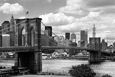 Skylines Royalty Free Images - Brooklyn Bridge Royalty-Free Image by Diane Diederich