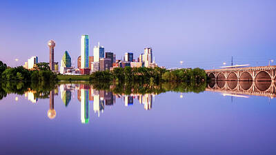 Robert Bellomy Royalty-Free and Rights-Managed Images - City of Dallas Texas Reflection by Robert Bellomy