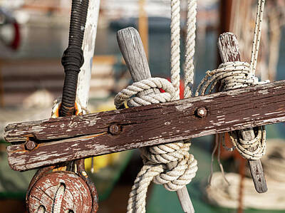 Christmas Cards - Closeup of the rigging of an old boat by Stefan Rotter