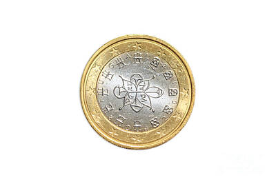 Temples - France one euro coin by Benny Marty
