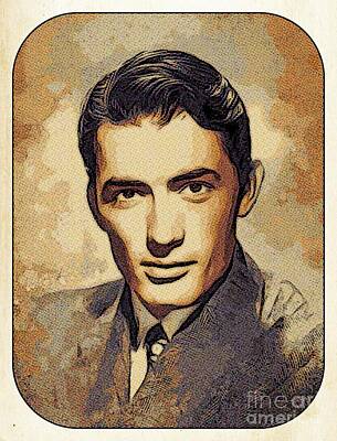 Actors Digital Art - Gregory Peck, Vintage Actor by Esoterica Art Agency