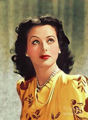 Target Threshold Nature Rights Managed Images - Hedy Lamarr, Vintage Movie Star Royalty-Free Image by Esoterica Art Agency
