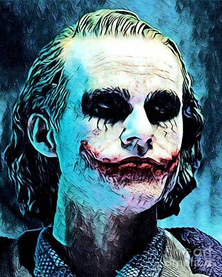 Comics Paintings - Joker by Pixel Chimp
