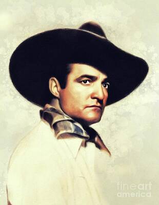 Recently Sold - Actors Paintings - Tom Mix, Vintage Actor by Esoterica Art Agency