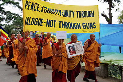 Hearts In Every Form Royalty Free Images - Tibetan Protest to return Tibet to Tibetans Royalty-Free Image by Carol Ailles