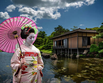 Gaugin Rights Managed Images - Japanese Geisha Royalty-Free Image by Bob Nardi