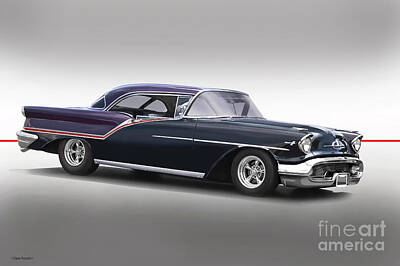Halloween Mood Rights Managed Images - 1957 Oldsmobile Super 88  Royalty-Free Image by Dave Koontz