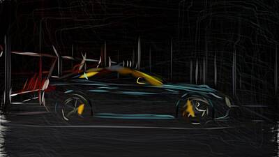 Route 66 - Aston Martin Vantage N430 Drawing by CarsToon Concept