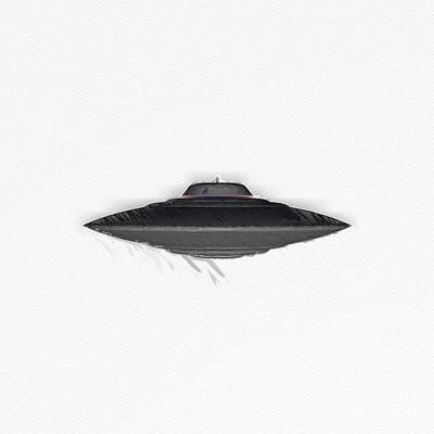 Science Fiction Paintings - Flying Saucer - UFO by Esoterica Art Agency