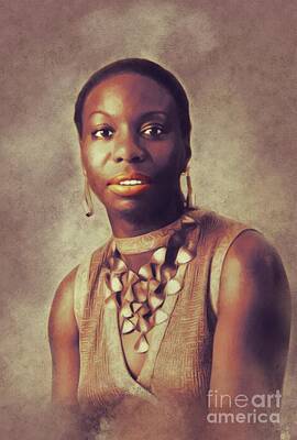 Music Paintings - Nina Simone, Music Legend by Esoterica Art Agency