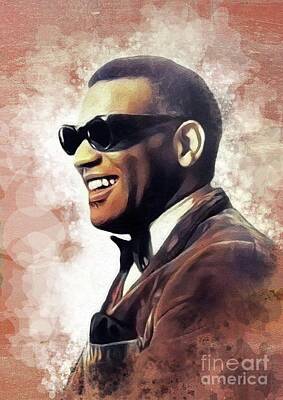 Jazz Painting Royalty Free Images - Ray Charles, Music Legend Royalty-Free Image by Esoterica Art Agency