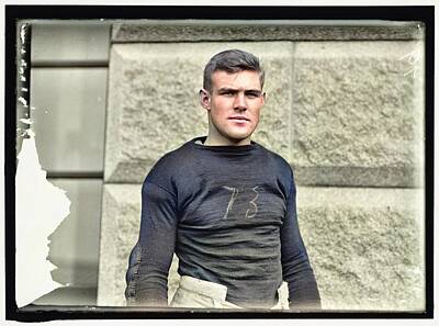 Football Royalty-Free and Rights-Managed Images - 1913 Naval Academy Navy Football Team Player 4 by Celestial Images