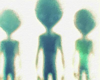 Science Fiction Royalty-Free and Rights-Managed Images - Aliens by Esoterica Art Agency