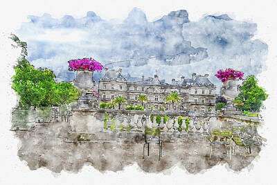 Fantasy Digital Art - Architecture #watercolor #sketch #architecture #castle by TintoDesigns