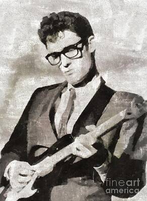 Jazz Royalty Free Images - Buddy Holly, Music Legend Royalty-Free Image by Esoterica Art Agency