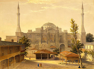 Nighttime Street Photography Rights Managed Images - Hagia Sophia, Istanbul, Turkey, 1852 Royalty-Free Image by Science Source