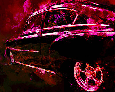 Abstract Square Patterns - 53 Classic Chevy Sedan Former Leader of the Band by Chas Sinklier