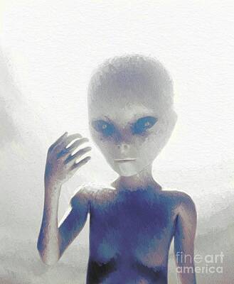 Science Fiction Paintings - Alien by Esoterica Art Agency