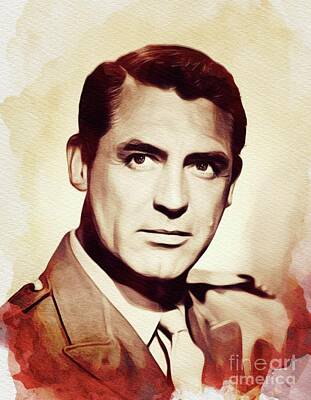 Actors Paintings - Cary Grant, Vintage Actor by Esoterica Art Agency