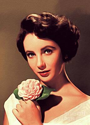 Actors Royalty-Free and Rights-Managed Images - Elizabeth Taylor, Vintage Movie Star by Esoterica Art Agency
