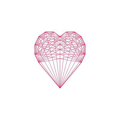 Digital Art Rights Managed Images - Happy Valentine Geometric Heart Design Royalty-Free Image by TintoDesigns
