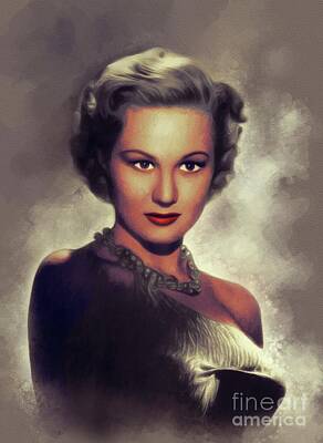 Actors Paintings - Virginia Mayo, Vintage Actress by Esoterica Art Agency