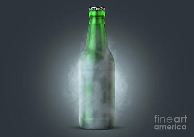 Beer Digital Art - Beer Bottle With Condensation by Allan Swart