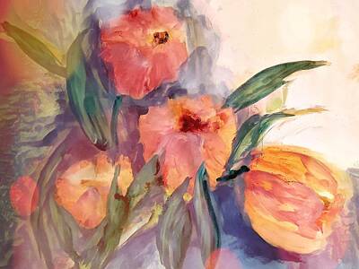 Kids Cartoons - A Beautiful  Floral Mess Painterly Painting  by Lisa Kaiser
