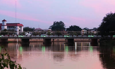 Vintage Ferrari - A Nawarat Bridge Reflections Shot, Chiang Mai, Thailand by Derrick Neill