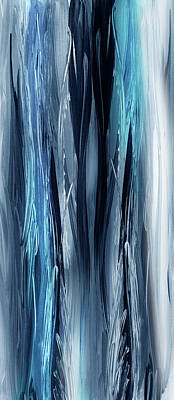 Abstract Paintings - Abstract Flowing Waterfall Lines II by Irina Sztukowski