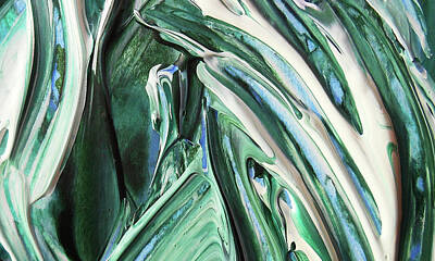 Abstract Royalty-Free and Rights-Managed Images - Abstract Organic Lines The Flow Of Green And Blue by Irina Sztukowski