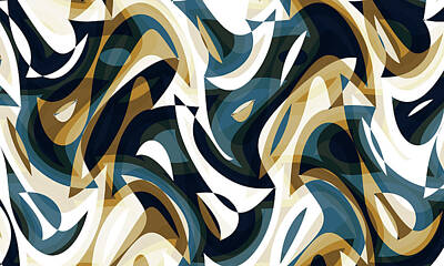 Wilderness Camping - Abstract Waves Painting 001870 by CarsToon Concept