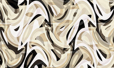 On Trend Light And Airy - Abstract Waves Painting 001871 by CarsToon Concept