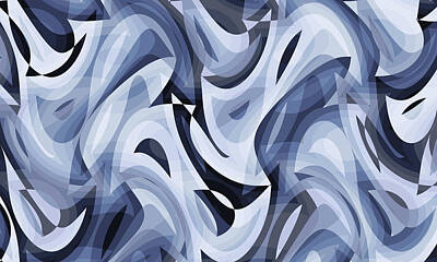 African American Abstracts - Abstract Waves Painting 001961 by CarsToon Concept