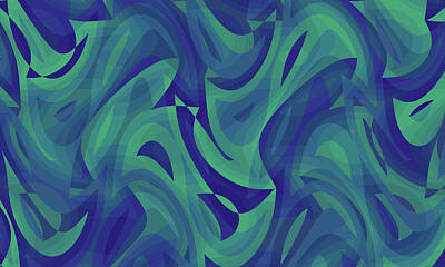 Amy Hamilton Animal Collage Rights Managed Images - Abstract Waves Painting 003088 Royalty-Free Image by CarsToon Concept