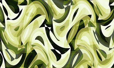 Digital Art - Abstract Waves Painting 003350 by CarsToon Concept