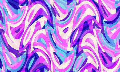 Abstract Shapes Janice Austin - Abstract Waves Painting 004063 by CarsToon Concept