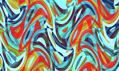 Pasta Al Dente Royalty Free Images - Abstract Waves Painting 006618 Royalty-Free Image by CarsToon Concept