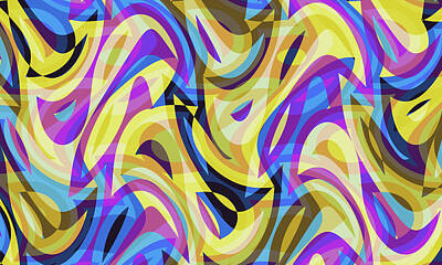 Staff Picks Cortney Herron - Abstract Waves Painting 008024 by CarsToon Concept