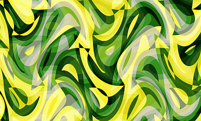 The Female Body - Abstract Waves Painting 008483 by CarsToon Concept