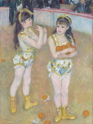 Back To School For Guys - Acrobats at the Cirque Fernando also known as Francisca and Angelina Wartenberg 1879 by Pierre Auguste Renoir