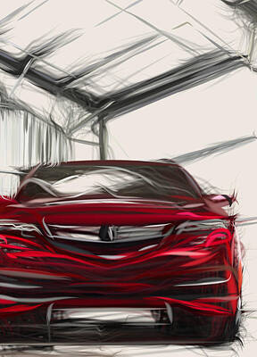 Distressed Us Flags - Acura Tlx   14054 by CarsToon Concept