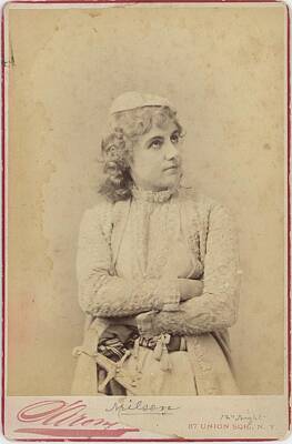 City Scenes Royalty-Free and Rights-Managed Images - Adelaide Neilson Actress Costume Sword New York City Cabinet Card Photo by Celestial Images