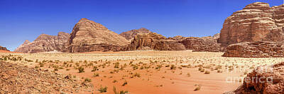 Nfl Team Signs - aerial photos of a monolithic mountain in Wadi Rum by Frank Heinz