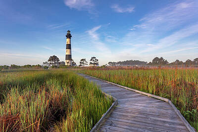 Say What Rights Managed Images - After Sunrise at Bodie Island Light II Royalty-Free Image by Claudia Domenig