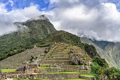 City Scenes Royalty-Free and Rights-Managed Images - Agriculture terraces and guard house in ancient Incas city of Ma by Marek Poplawski