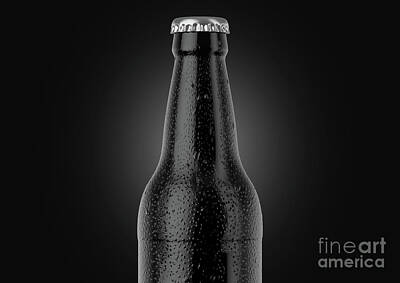 Beer Royalty-Free and Rights-Managed Images - Alcohol Bottled Product With Condensation by Allan Swart