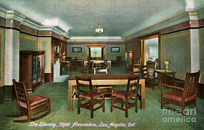 City Scenes Royalty-Free and Rights-Managed Images - Alexandria Hotel Library - Los Angeles by Sad Hill - Bizarre Los Angeles Archive